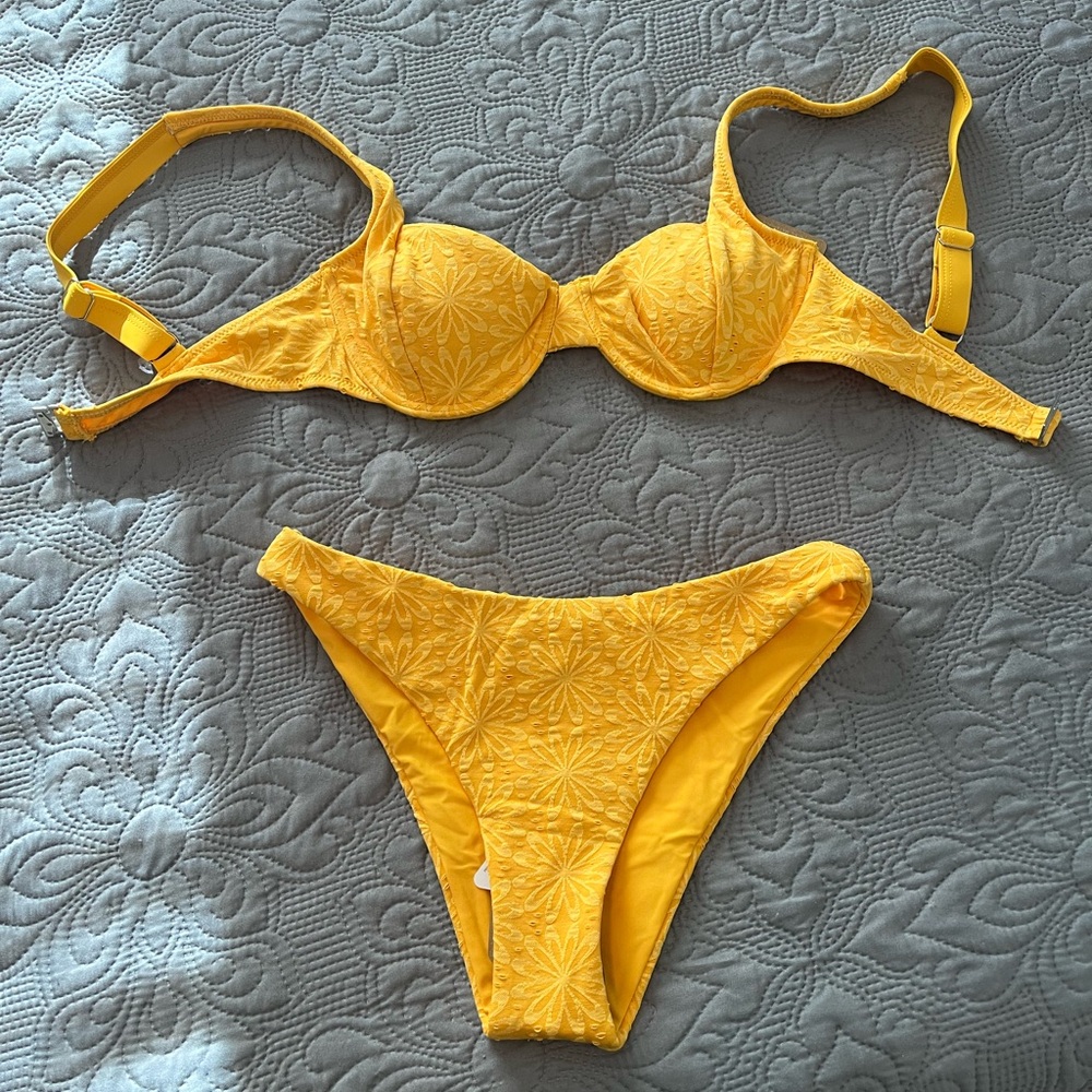 Yellow Floral Bikini Set